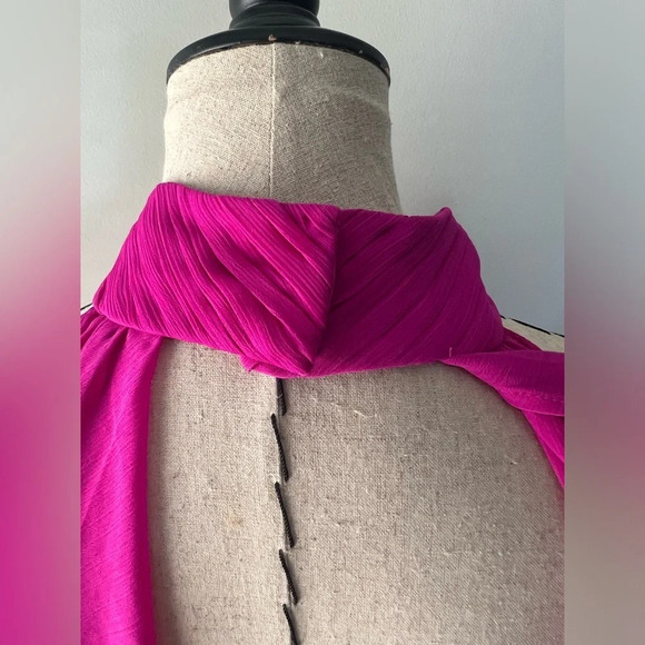 Belle Bagdley Mischka Magenta Maxi Prom Wedding Formal Dress sz 12 pageant long - Picture 4 of 12